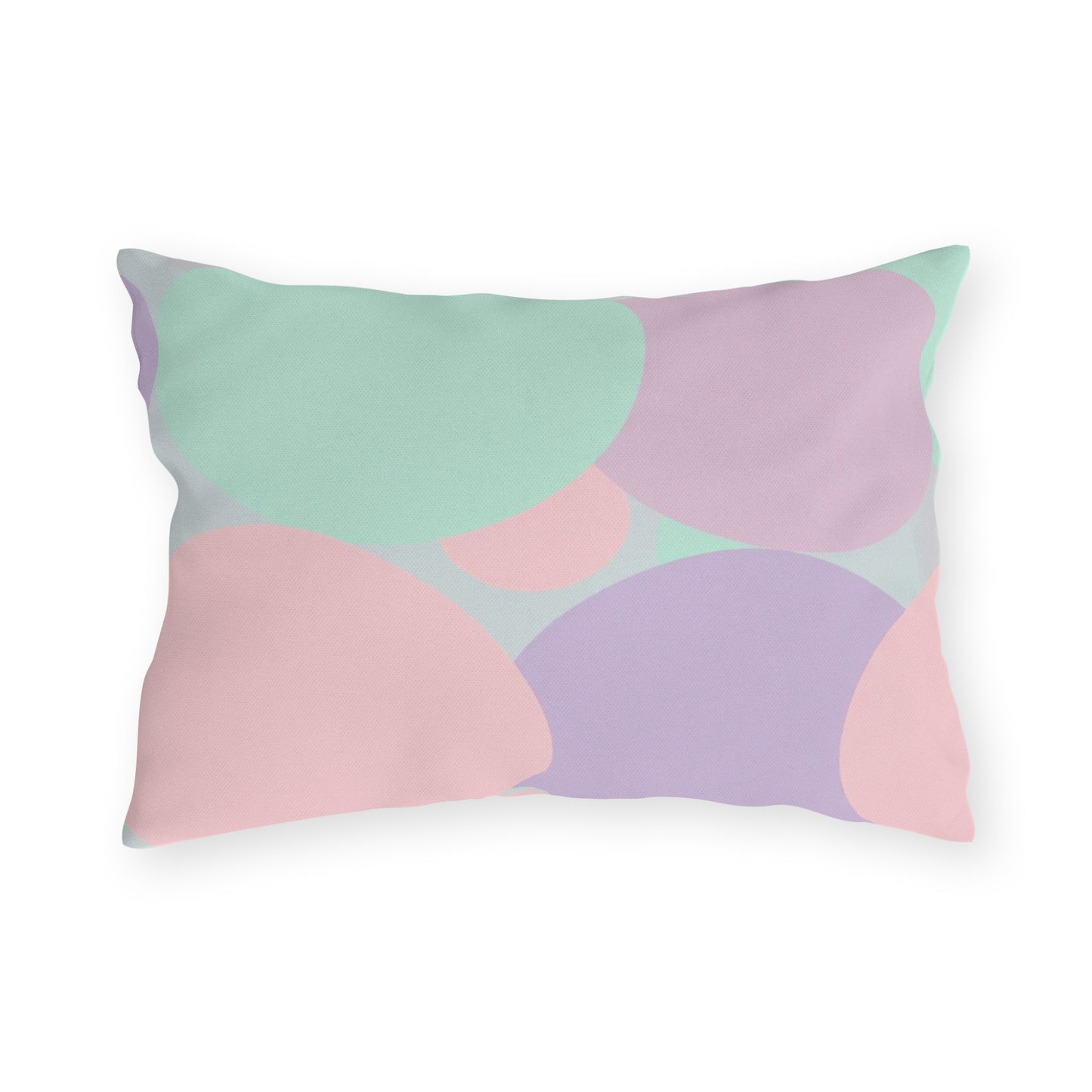 Pastel Peach and Soft Green Patches 20" x 14" Outdoor Pillow