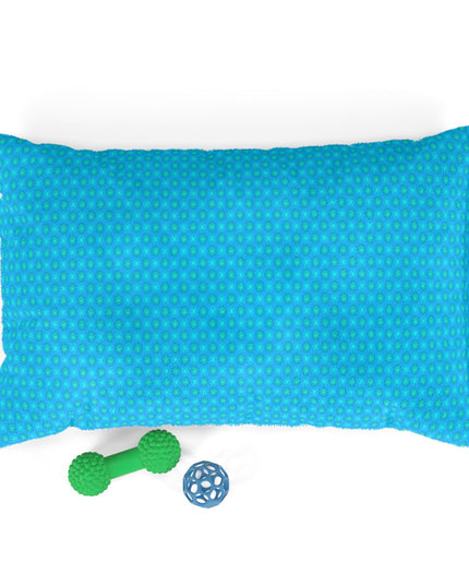 Light Blue Star-crossed Bodies Pet Bed, 28" × 18"
