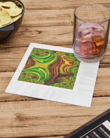 Uzi Spiral Beta White Coined Napkins, 6.5" x 6.5"