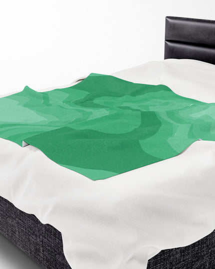 Mint Green Wavey Velveteen Plush Blanket, 50" x 60"