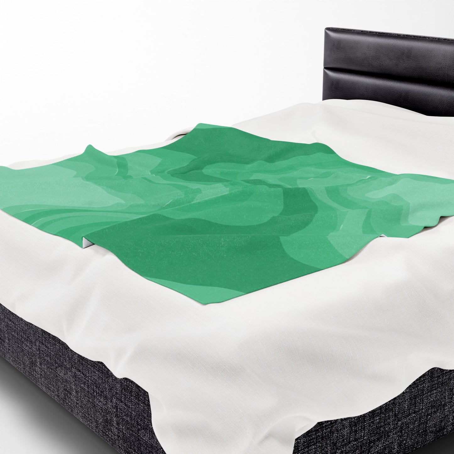 Mint Green Wavey Velveteen Plush Blanket, 50" x 60"