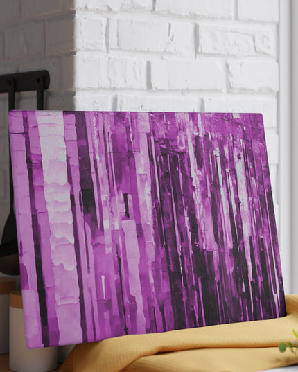 Striped Powder Lavender 11" x 15" Glass Cutting Board