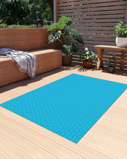 Light Blue Star-crossed Bodies Outdoor Rug, 48" x 72"