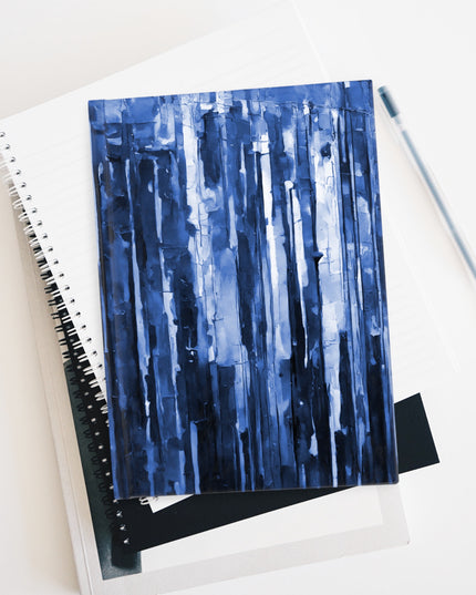 Striped Deep Blue 5" x 7" Journal - 128 Ruled Line pages