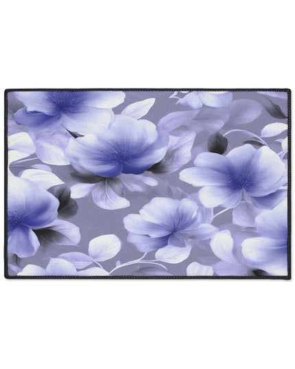 Indigo Blossom Floral Bunch Heavy Duty Floor Mat, 18" x 27"