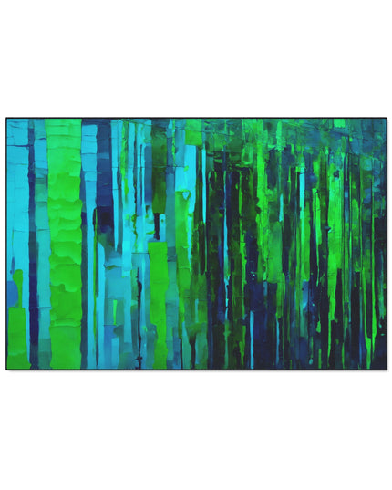 Striped Blue Green 48" x 72" Heavy Duty Floor Mat