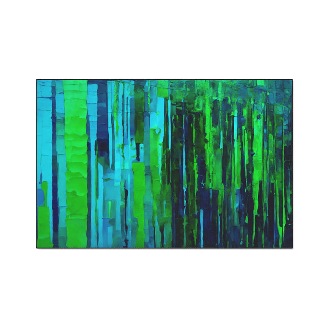 Striped Blue Green 48" x 72" Heavy Duty Floor Mat