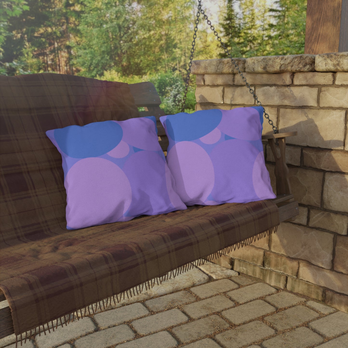 Pastel Purple Family Patches 20" x 20" Outdoor Pillow