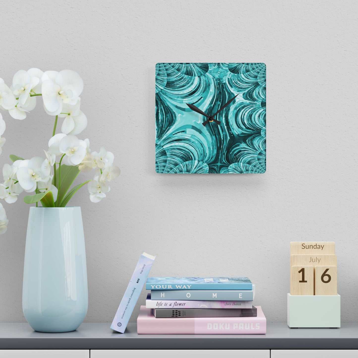 Uzi Spiral Tif Acrylic Wall Clock, Round or Square, 10.75" x 10.75"