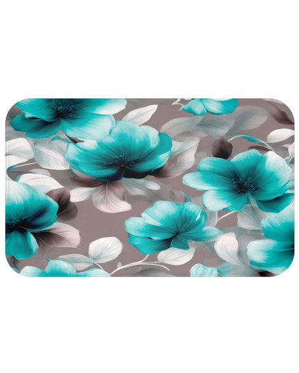 Tif Green Gray Floral Bunch 34" x 21" Bath Mat