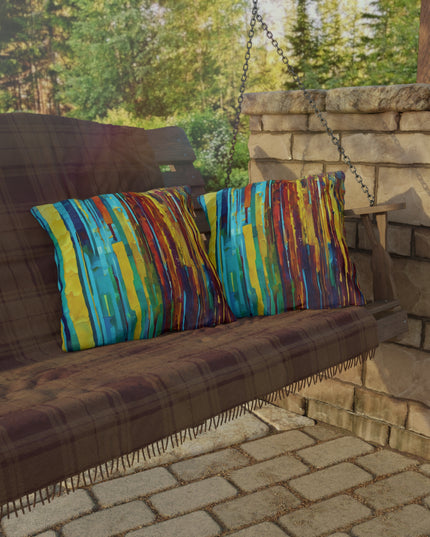 Striped Alpha 18" x 18" Outdoor Pillow