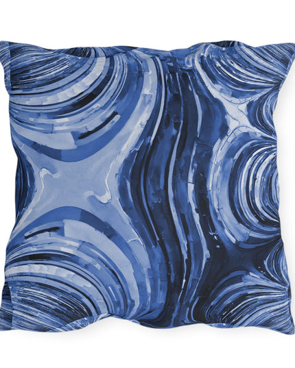 Uzi Spiral Deep Blue 20" x 20" Outdoor Pillow