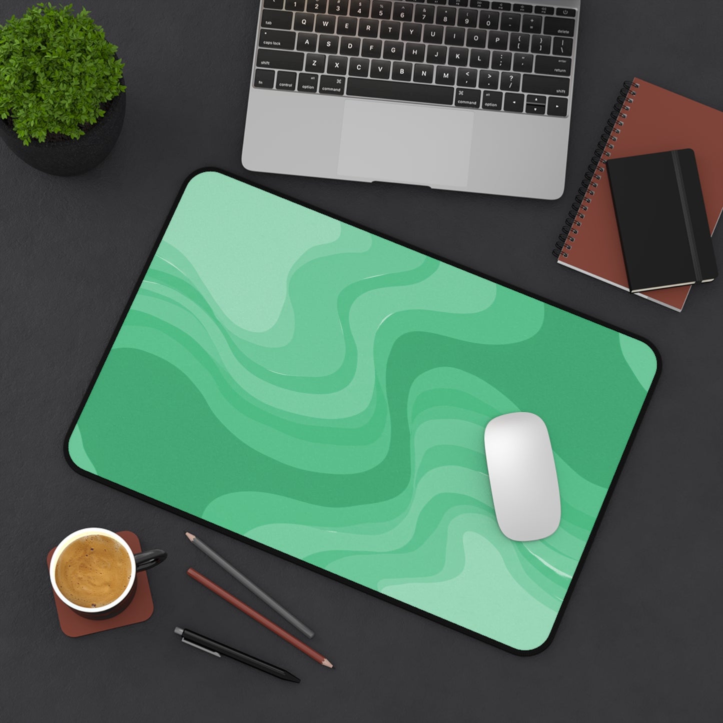 Mint Green Wavey 12" x 18" Desk Mat