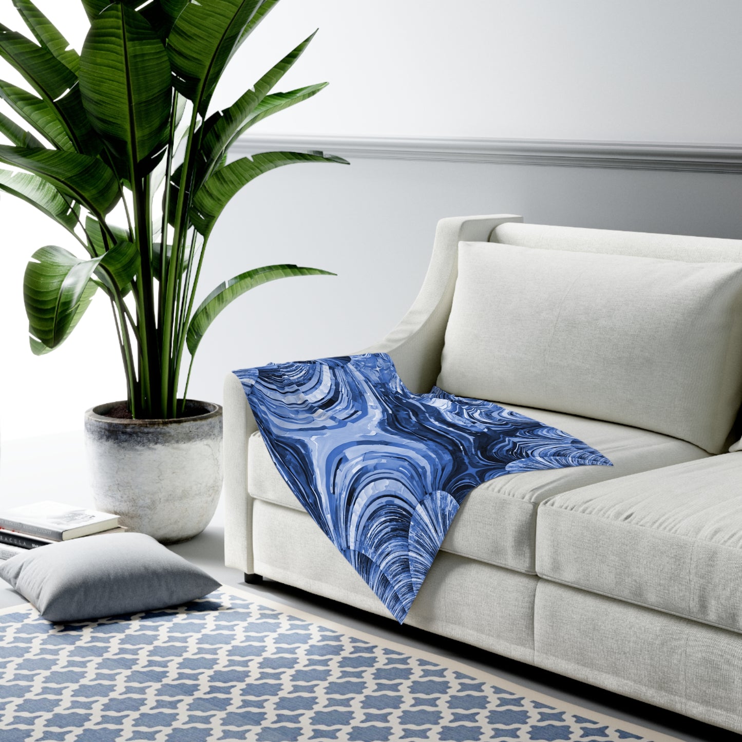 Uzi Spiral Deep Blue Baby Swaddle 30″×40″ Blanket