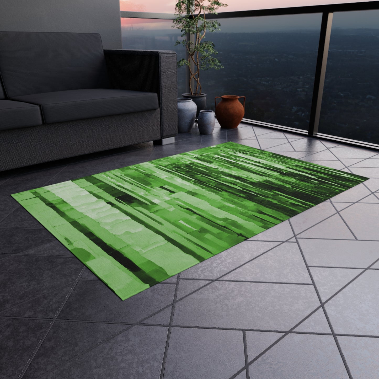 Striped Mint Pastel 48" x 72" Outdoor Rug