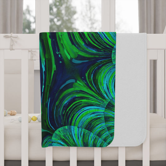 Uzi Spiral Blue Green Toddler Blanket, 30" x 40"