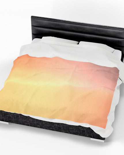 Hot Peach Fade Velveteen Plush Blanket, 60" x 80"