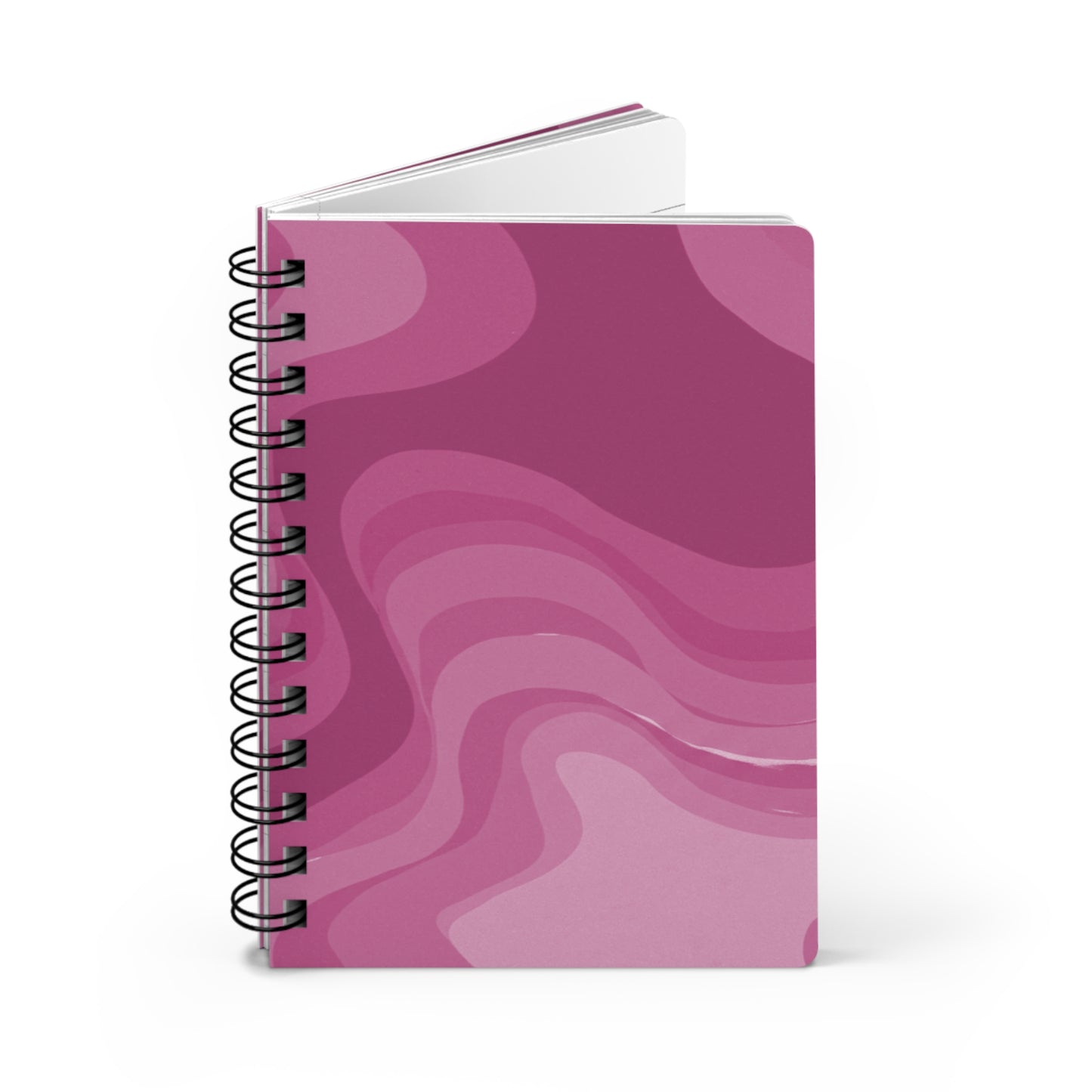 Pinky Mauve Wavey Spiral Bound Journal, 5" x 7" 150 pages