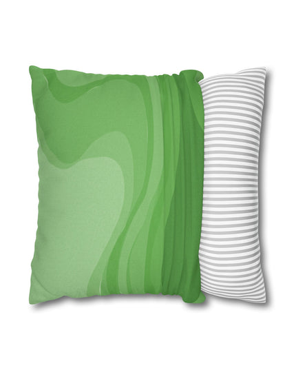Greenie Meanie Wavey Spun Polyester Square Pillowcase, 14" x 14"