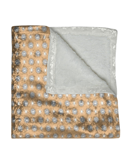 Tan Sunset Star-crossed Bodies Crushed Velvet Blanket, 50" x 60"