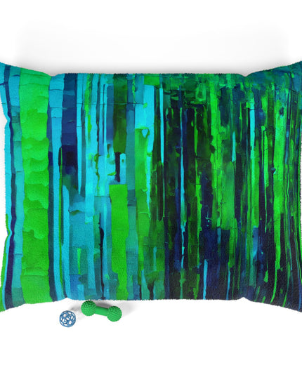 Striped Blue Green 50" × 40" Pet Bed