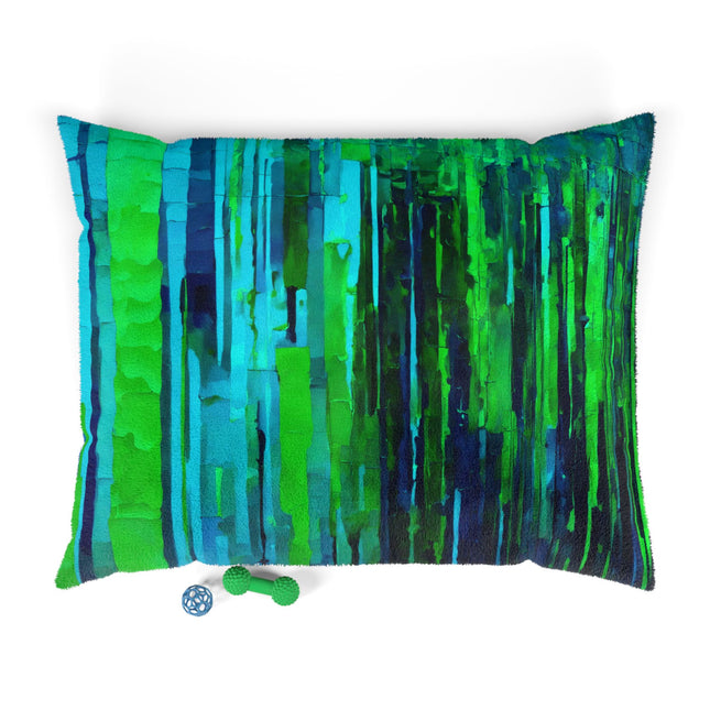 Striped Blue Green 50" × 40" Pet Bed