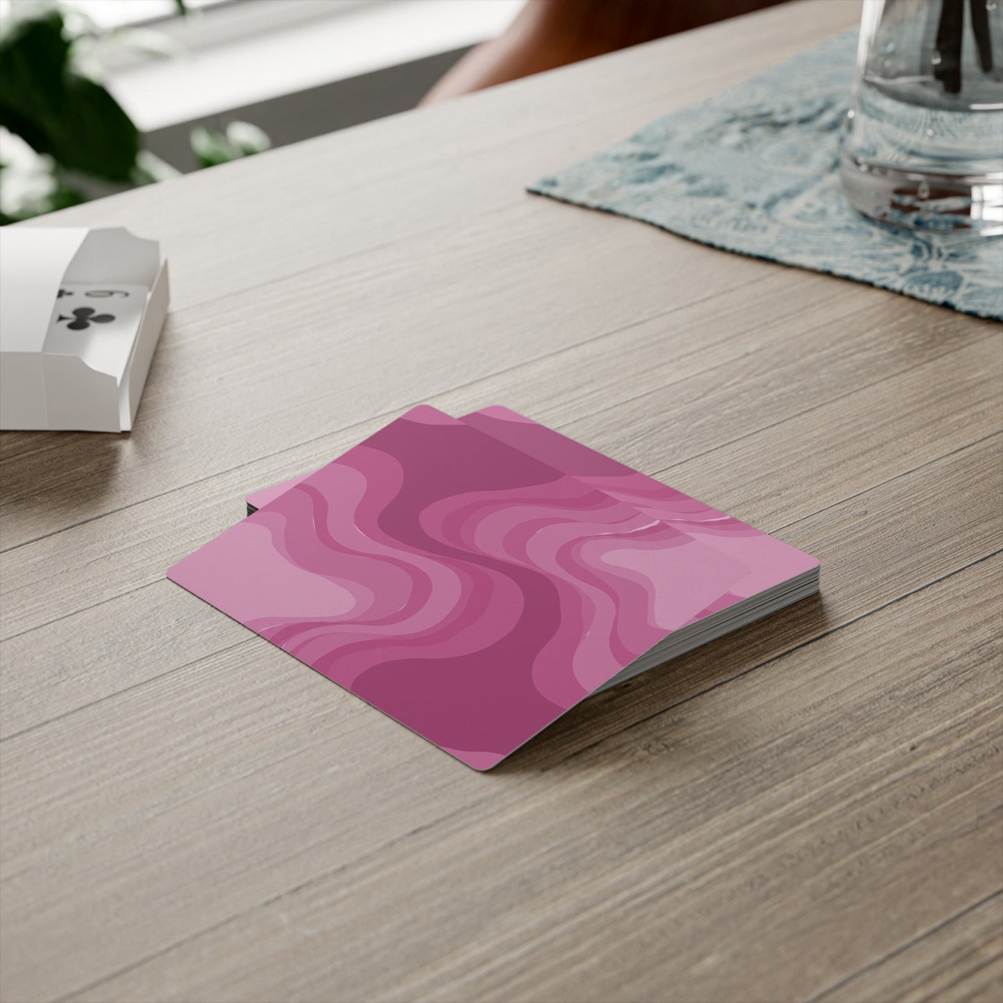 Pinky Mauve Wavey Poker Cards