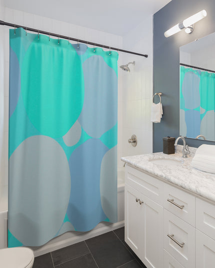 Pastel Tan and Tif Patches Shower Curtains, 71" x 74"