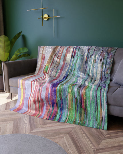 Striped Pastels 50" x 60" Crushed Velvet Blanket