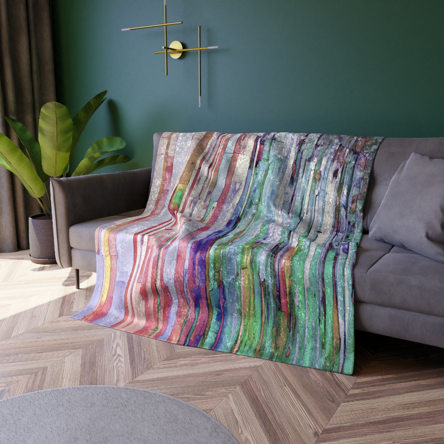Striped Pastels 50" x 60" Crushed Velvet Blanket