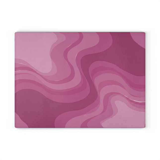 Pinky Mauve Wavey Glass Cutting Board, 11" x 15"