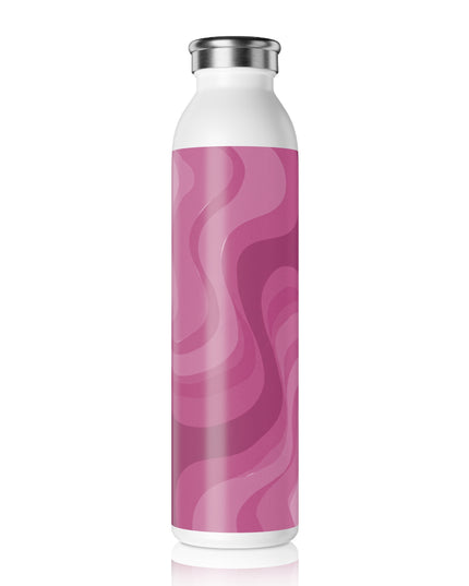 Pinky Mauve Wavey Slim Water Bottle, 20 oz White