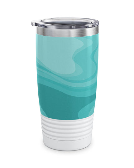Tif Green Wavey Ringneck Tumbler, 20oz in white