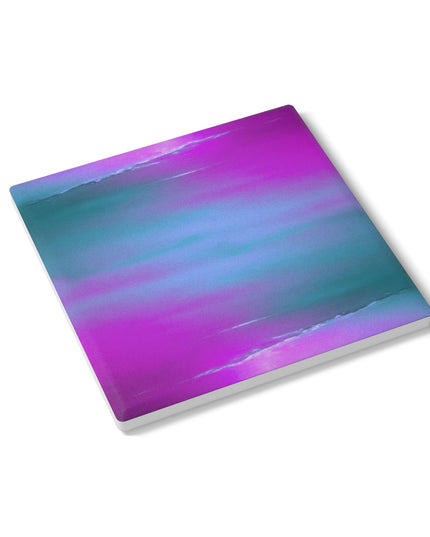 Dark Blue Green Sea Purple Fog 4" x 4" Square Ceramic Coaster