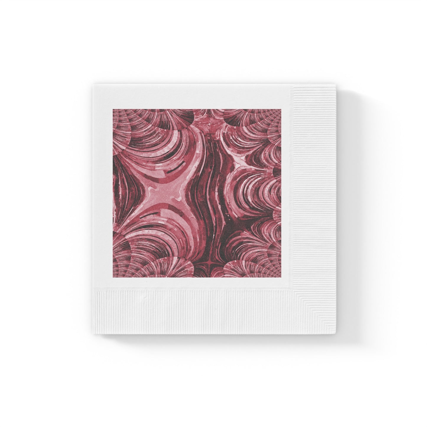 Uzi Spiral Ruby White Coined Napkins, 6.5" x 6.5"