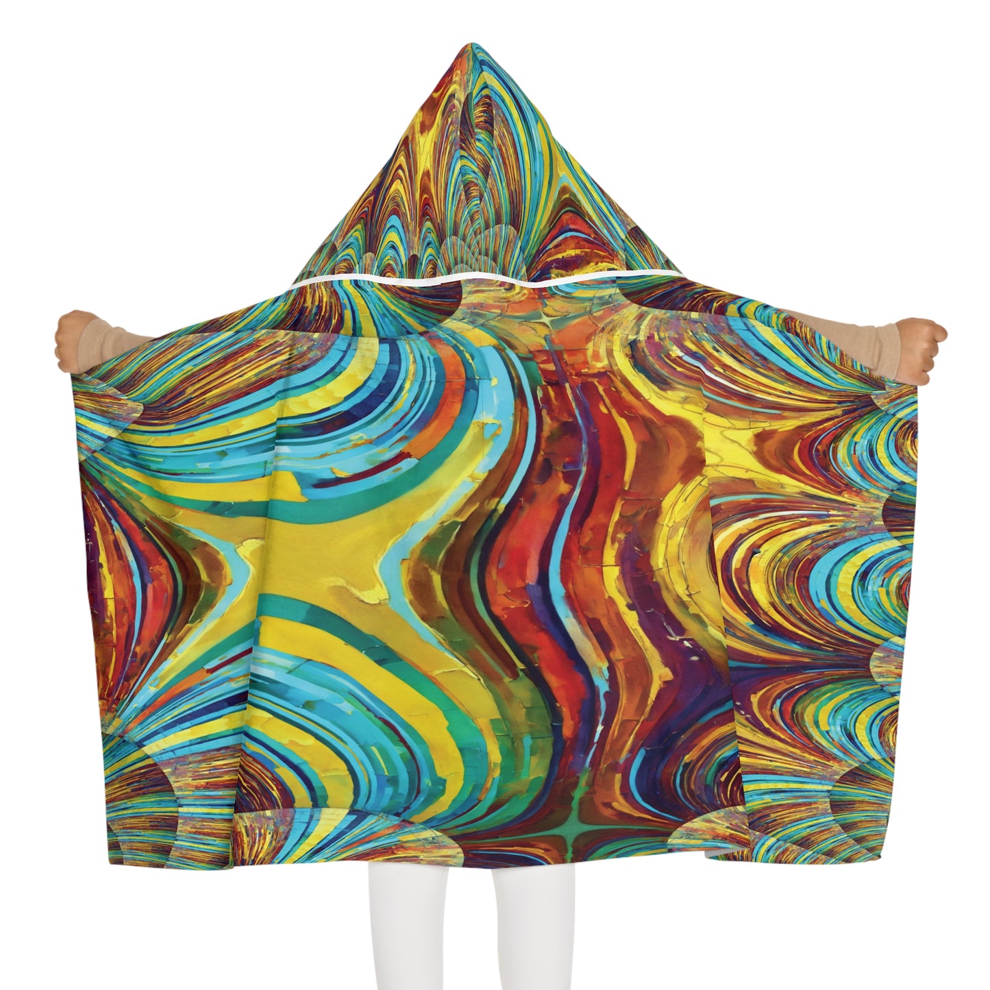 Uzi Spiral Alpha Green Youth Hooded Towel, 24" x 48"