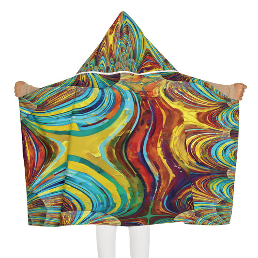 Uzi Spiral Alpha Green Youth Hooded Towel, 24" x 48"