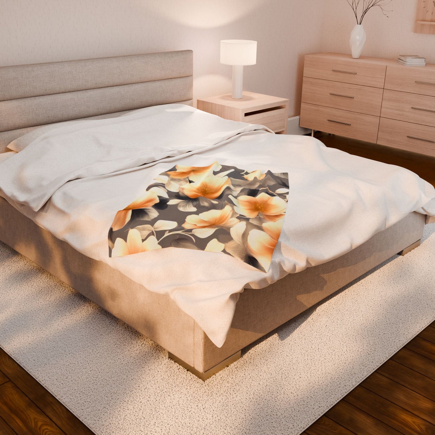 Soft Blossom Floral Bunch Velveteen Plush Blanket, 30" x 40"