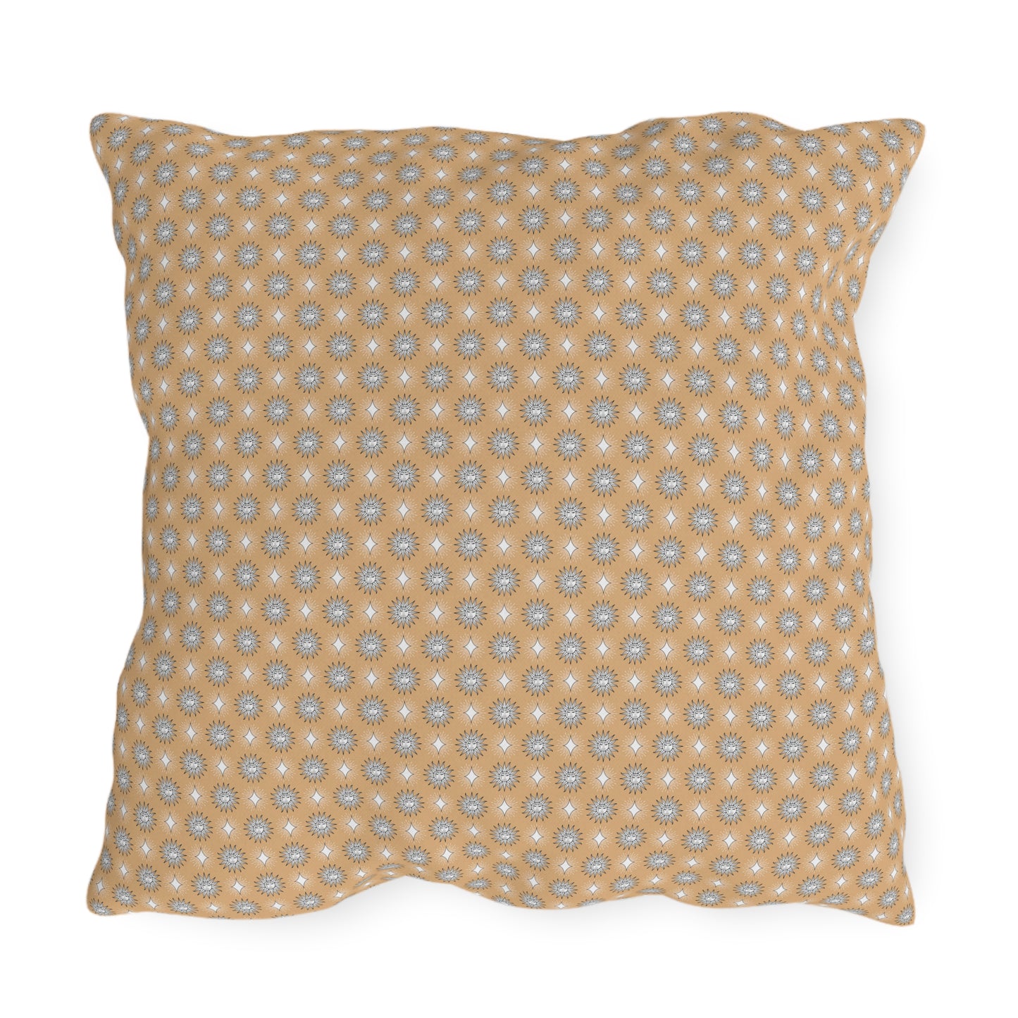 Tan Sunset Star-crossed Bodies 20" x 20" Outdoor Pillows