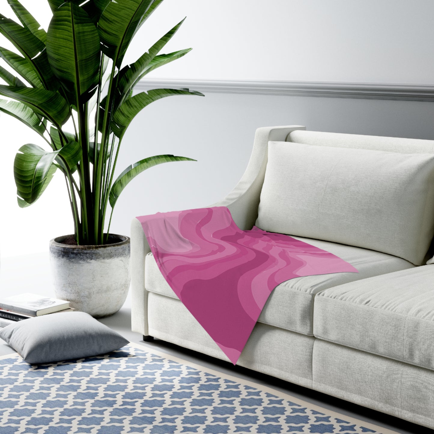 Pinky Mauve Wavey Baby Swaddle 30″×40″ Blanket