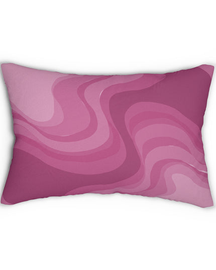 Pinky Mauve Wavey Spun Polyester Lumbar Pillow, 20" x 14"