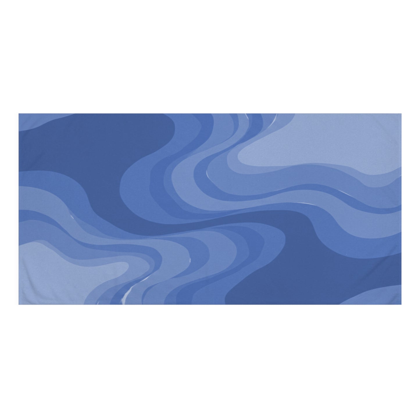 Deep Blue Wavey 30" x 60" Mink-Cotton Towel (50% polyester, 50% cotton)