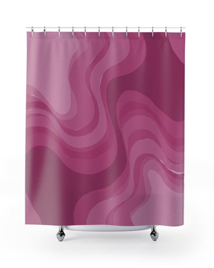 Pinky Mauve Wavey Shower Curtains, 71" x 74"