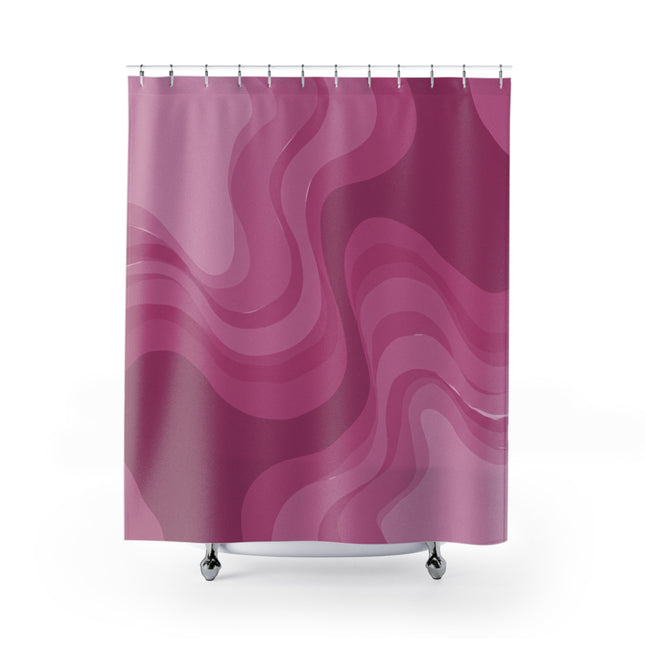 Pinky Mauve Wavey Shower Curtains, 71" x 74"