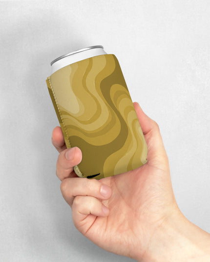 Brown Wavey 12 oz Can Cooler Sleeve