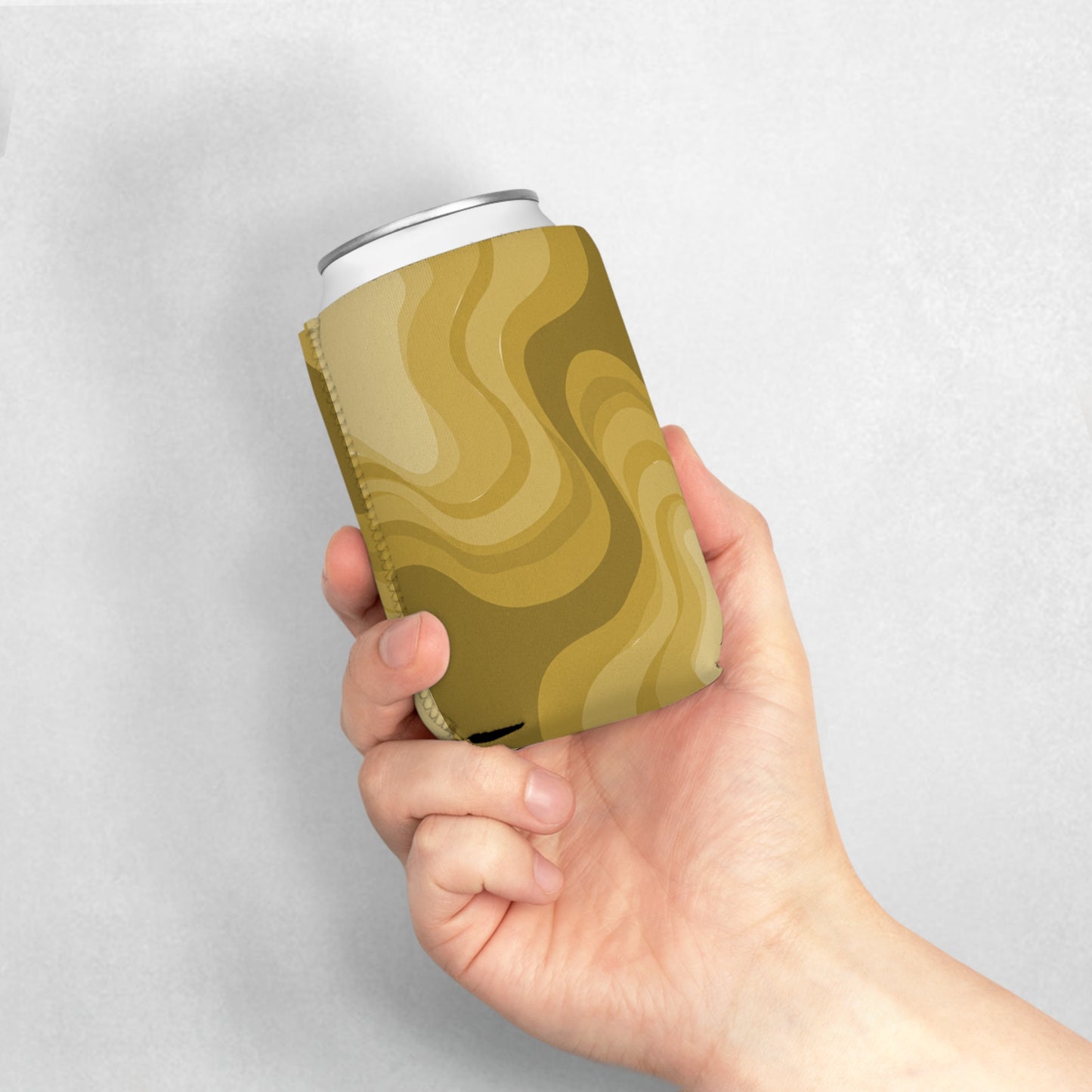 Brown Wavey 12 oz Can Cooler Sleeve