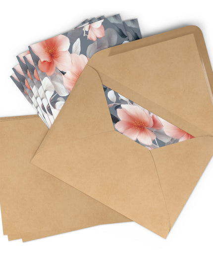 Red Blossom Floral Bunch Postcards (7 pcs)