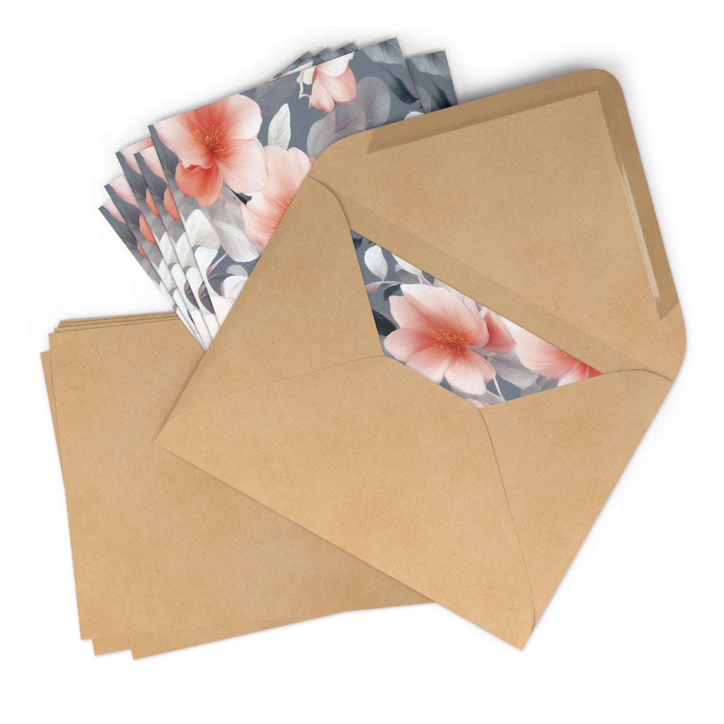Red Blossom Floral Bunch Postcards (7 pcs)