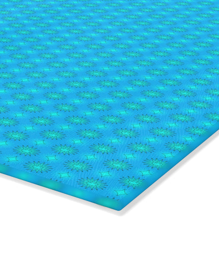 Light Blue Star-crossed Bodies Glass Cutting Board,  8" x 11"