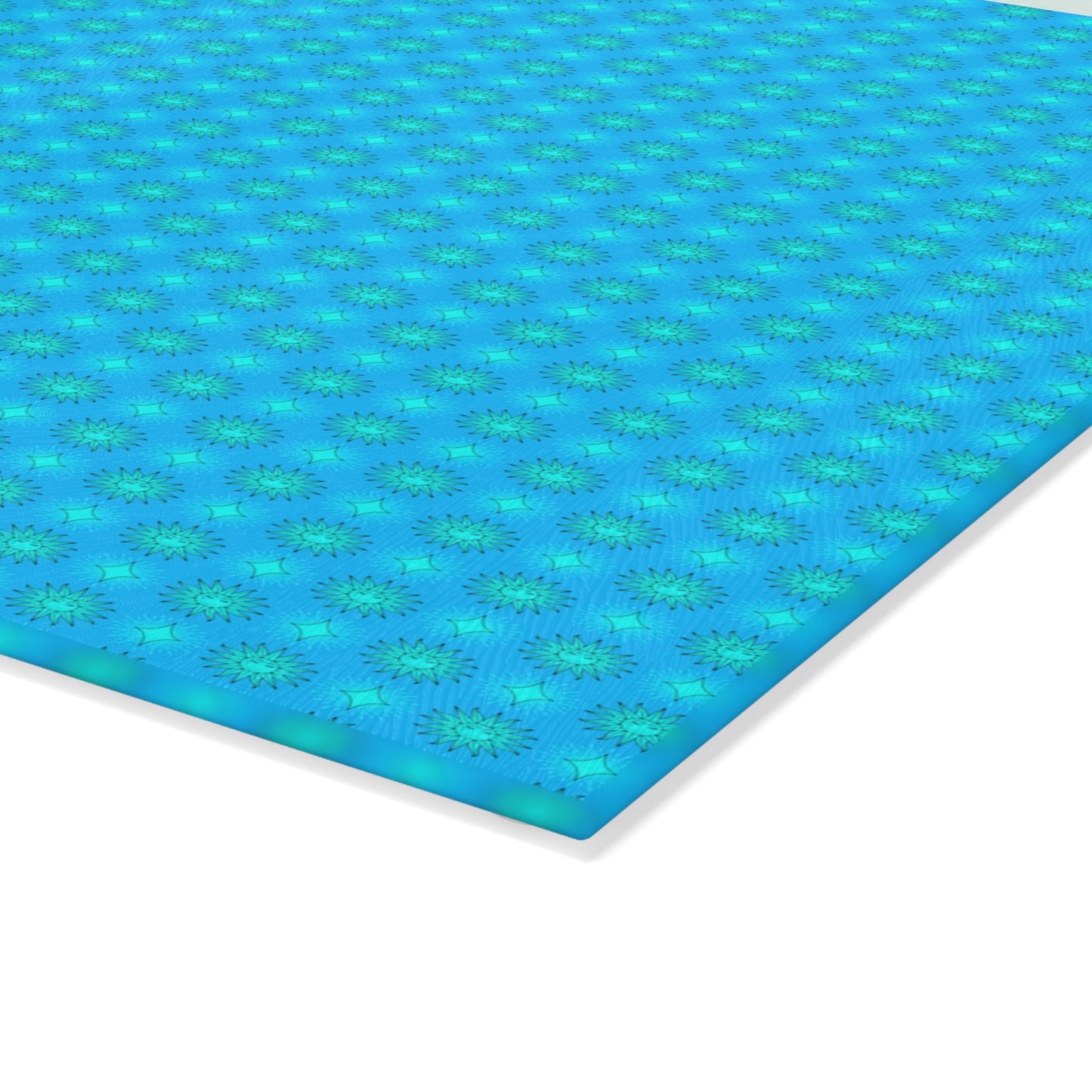 Light Blue Star-crossed Bodies Glass Cutting Board,  8" x 11"